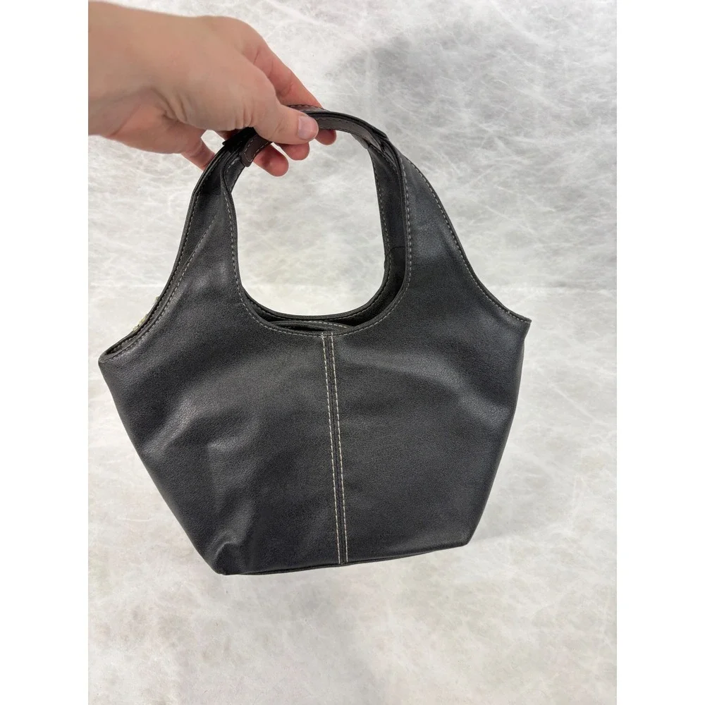 Nine West Black Embroidered Leaf Hobo Bag Handbag‎ with Mirror Accessory